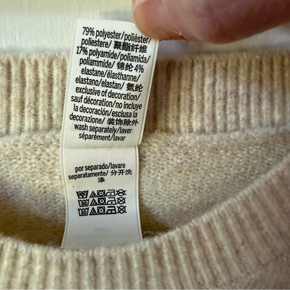 Victoria's Secret PINK SKI CLUB Heather Oatmeal Beige Crewneck Sweater Jumper - Picture 10 of 10